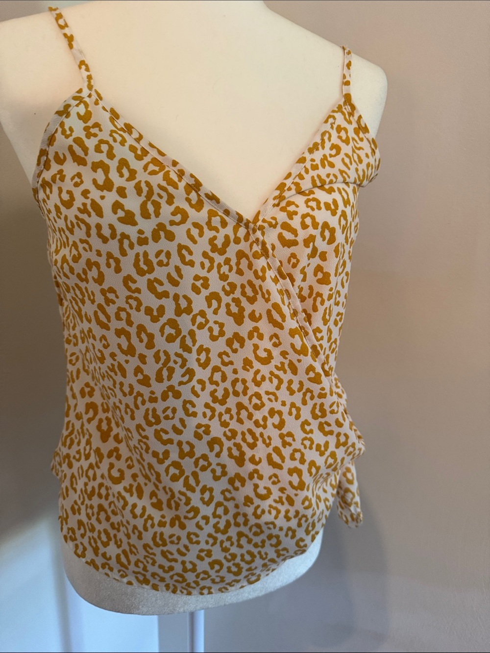 Blu Pepper Mustard Leopard Print Spaghetti Strap Cami Size XS